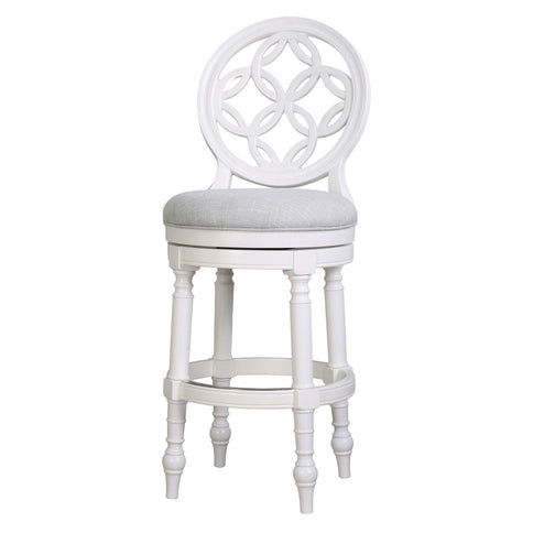 Stool With Back And Swivel Upholstered Seat