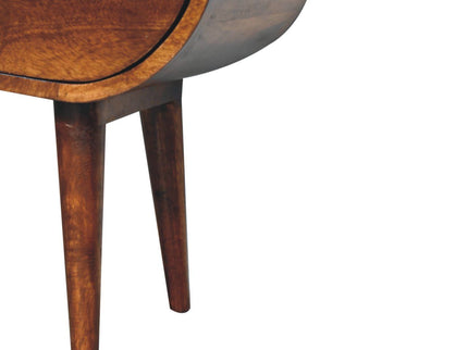 Large Chestnut Circular Bedside