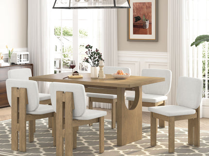 Dining Table Set For 6 With Upholstered Chairs