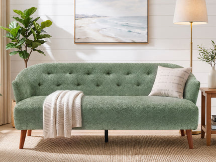 3 Seater Tufted Upholstered Couch Comfy Living Room Sofa