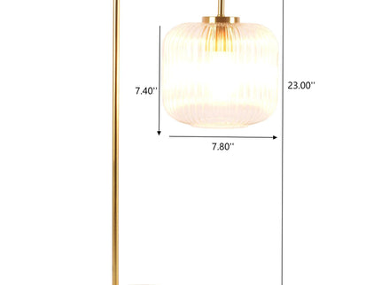 Haven - Clear Table Lamp, Button Control - Gold / White / White Marble