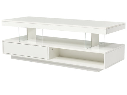 LED Coffee Table With 2 Drawers And Display Shelves