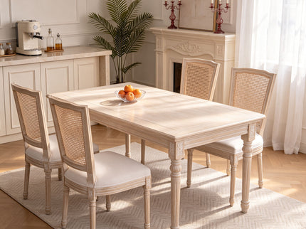 Upholstered Dining Chairs With T - Shaped Back (Set of 2) - Beige