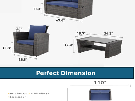 Modern Patio Set With Table And Cushions
