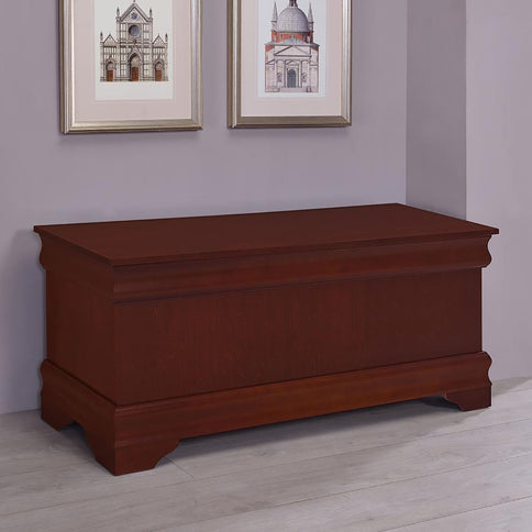 Chest With Curved Moldings And Bracket Feet - Brown