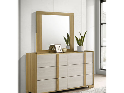 Lincoln - 6 Drawer Dresser With Mirror - Natural