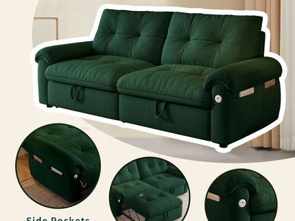Cloud Like Convertible Sofa Bed For Living Rooms - Green