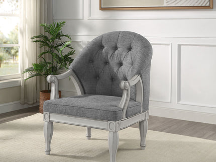 Florian - Antique Chair - Gray / White