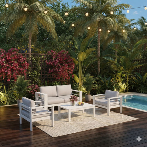 Outdoor Patio Set With All-Weather Thick Cushions