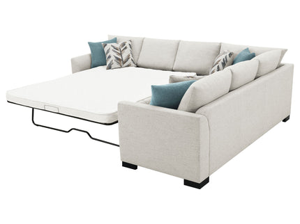 Radison - Upholstered Sectional Sofa With Hidden Sleeper - Greige