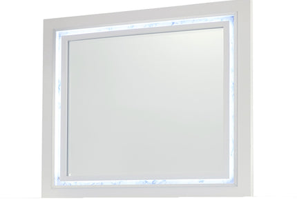 Skye - Marble Mirror - White