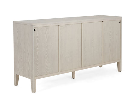 Wood Sideboard With Adjustable Shelves And Storage Cabinet - White Washed