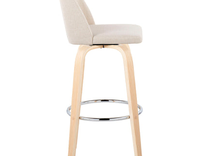 Toriano - Contemporary Fixed Height Barstool & Swivel With Round Footrest (Set of 2)