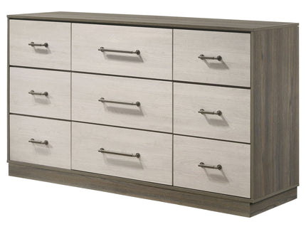 Edmondson - 9 Drawer Dresser With Hidden Jewelry Tray - Natural / Gray