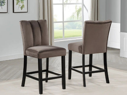 5 Piece Counter Dining Set With Table, Chairs - Black / Brown