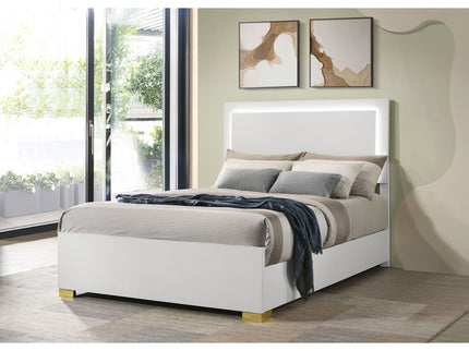Full LED Panel Bed With Touch Activated Lighting - White