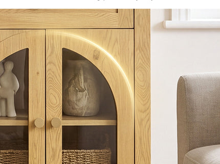 Sideboard Cabinet With 3 Drawers And 6 Arched Glass Doors