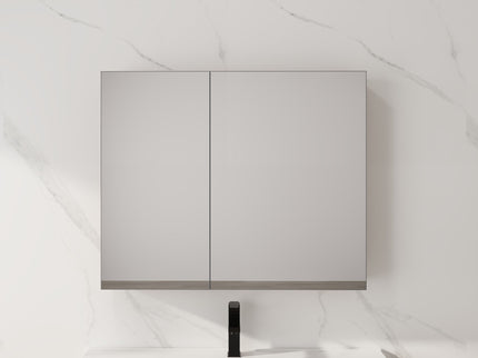 33.56" Wall Mounted Bathroom Cabinet With Adjustable Shelves - Imitative Oak