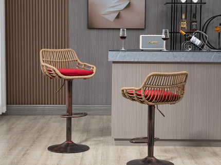 Modern Swivel Bar Stools Adjustable Counter Chairs With Footrest (Set of 2)