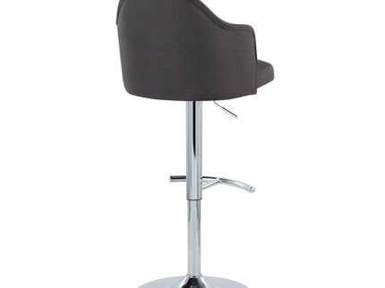 Ahoy - Contemporary Adjustable Barstool With Swivel With Rounded T Footrest (Set of 2)