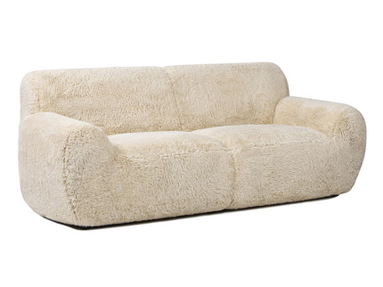 Summit - Faux Sheepskin Overstuffed Sofa - Cream Beige