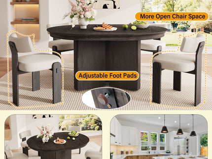 Farmhouse Oval Extendable Dining Table With Pedestal Base