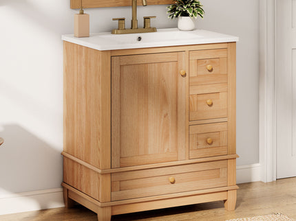 Freestanding Bathroom Vanity With Sink, Soft Close Doors & Drawers, Ample Storage - Wood