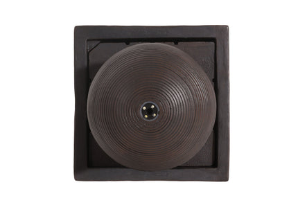 35.5" Tall Column Fountain With LED Lights, Retro Outdoor Decor, Weather Resistant Feature - Dark Brown