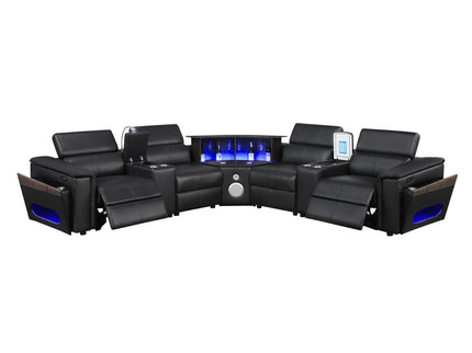 Nova - Sectional With Bluetooth Speaker, LED And Lifting Wine Cabinet