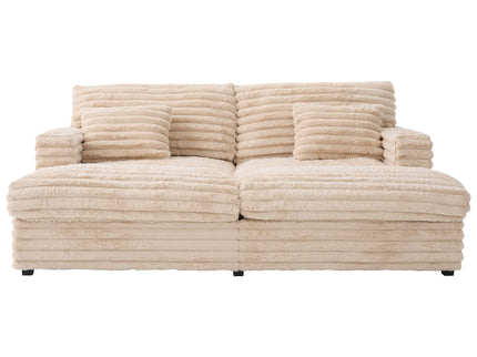 Oversized Double Chaise Lounge Sofa Bed With USB Ports And Cup Holders