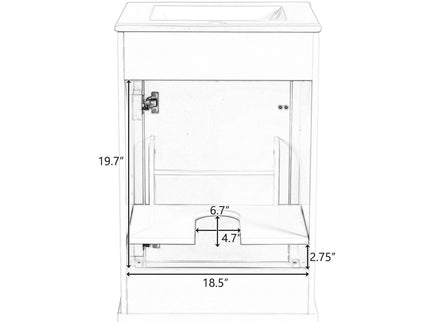 Elegant Bathroom Vanity With Ceramic Sink, Soft Close Door, Adjustable Shelf