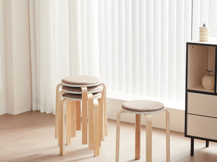 Stackable Round Backless Stools (Set of 4)