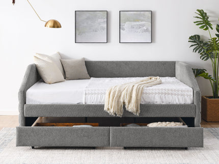 Elegant Daybed With Trundle Upholstered Tufted Sofa Bed