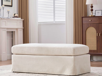 Wide Modern Upholstered Ottoman Foot Stool