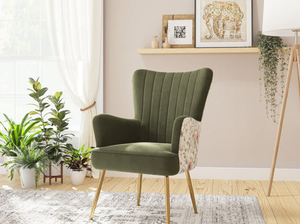 Accent Chair With Unique Print Fabric