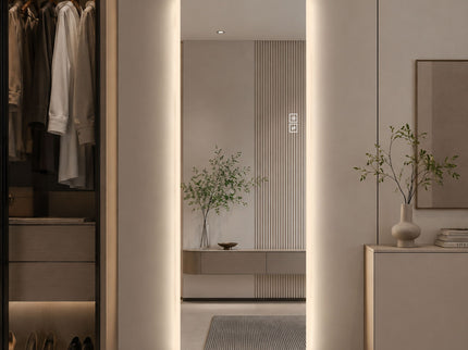 LED Full Length Mirror With Frosted Edge Lighting, 3 Color Temperatures
