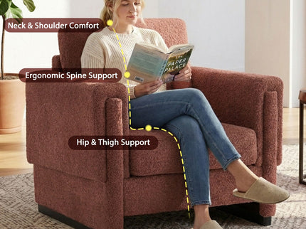 Upholstered Accent Armchair With Square Arm