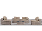 Light Brown / 4 Pc. 2 Seater Sofa, 2 Chairs, Table