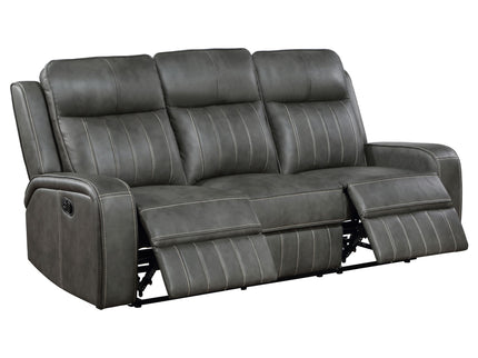 Forrest - Motion Reclining Sofa Comfort With Elegant Tufting And Wide Track Arms - Gray
