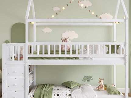 Bunk Bed With Shelves And Drawers, Storage Focused Design