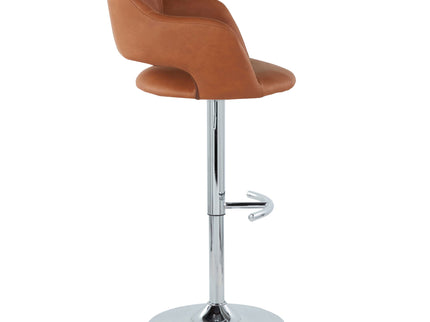 Margarite - Contemporary Ajustable Barstool With Swivel With Rounded T Footrest (Set of 2)