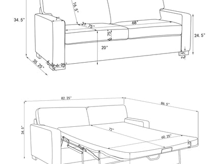 Vicente - Sleeper Sofa With Queen Mattress - Gray