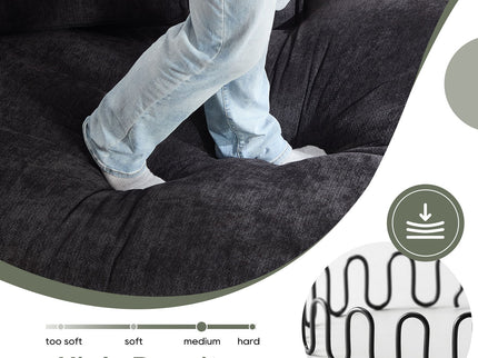 Modern Minimalist Modular Sectional Sofa With Deep Seats And Right Facing Chaise