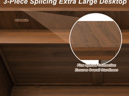 Dining Table With Drawers & Open Storage - Walnut