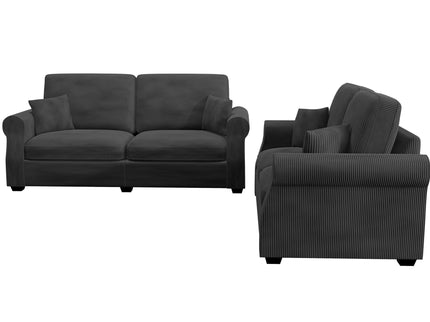 Contemporary 2 Piece Sofa Set With Matching Pillows
