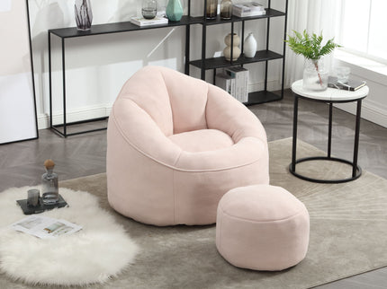 Bedding Bean Bag Sofa Chair High Pressure Foam With Footrest