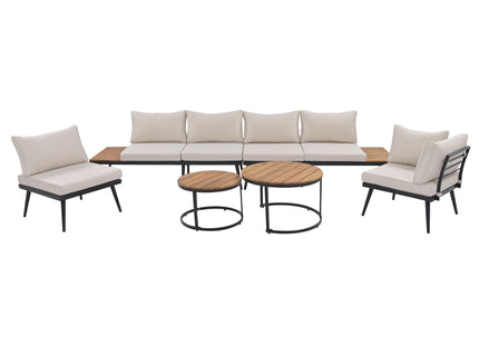 Modern Outdoor Sectional Sofa Set With Nesting Coffee Tables