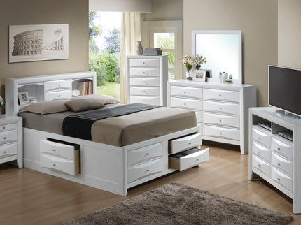 Modern Design Storage Bed With Bookcase Headboard