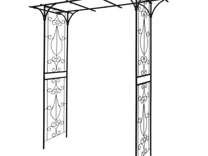 Metal Garden Arch Climbing Plants Support Rose Arch Outdoor - Black