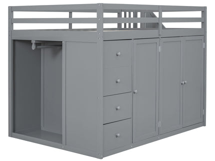Loft Bed With Built In Wardrobes, Cabinets And Drawers